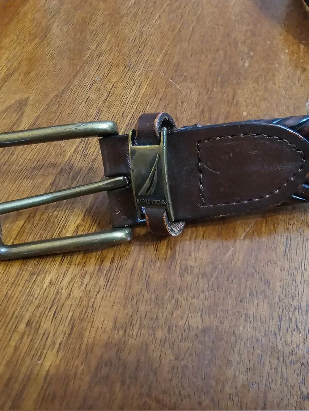 Nautica Braided Leather Belt - Dark Brown